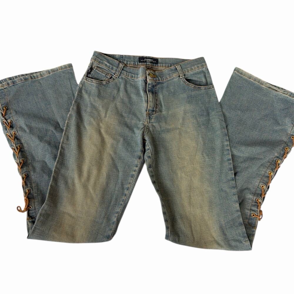 Pourquoi Pas Jeans Women's Lace Up Flare Denim Jeans Size 26